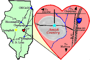 Illinois Amish Country Map Illinois Amish Country Travel Information, Directions from Chicago 